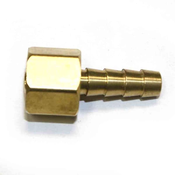 Interstate Pneumatics Brass Hose Fitting, Connector, 1/4 Inch Swivel Barb x 1/4 Inch Female NPT End - 2 Piece, PK 6 FFS244-D6 - main